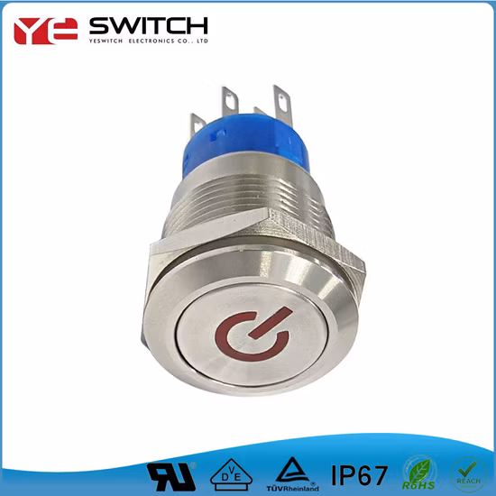 Wdele 19mm Waterproof Start 15A High Current Pushbutton Switch with LED Light