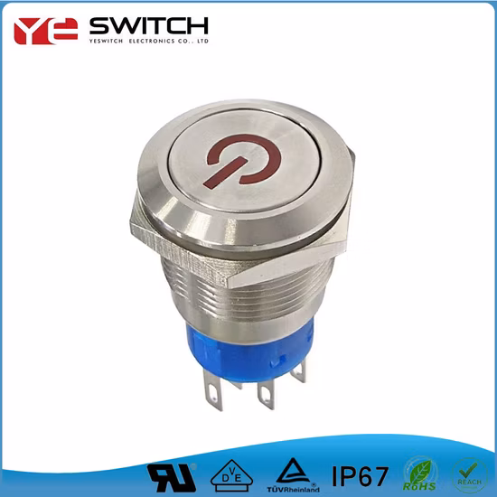 Wdele 19mm Waterproof Start 15A High Current Pushbutton Switch with LED Light