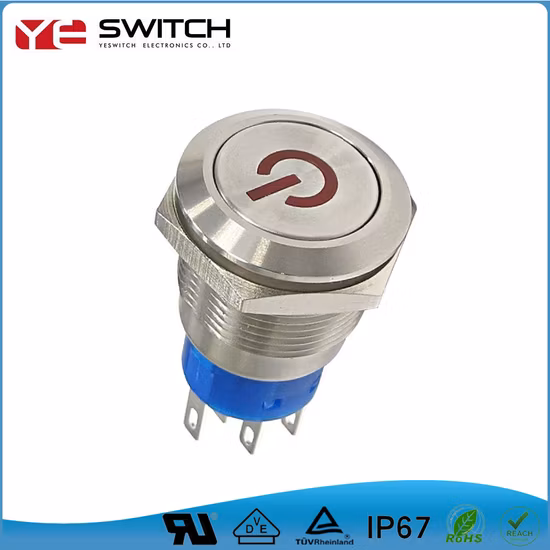 Wdele 19mm Waterproof Start 15A High Current Pushbutton Switch with LED Light