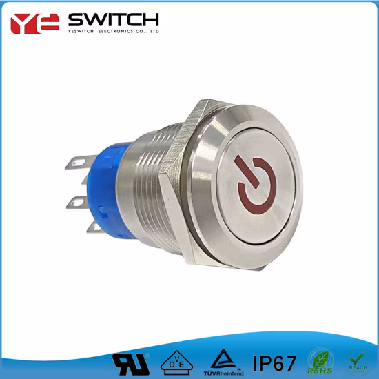 Wdele 19mm Waterproof Start 15A High Current Pushbutton Switch with LED Light